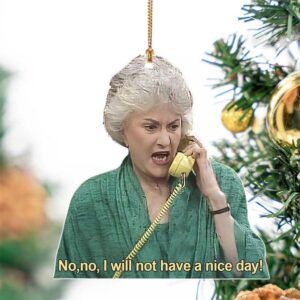 Betty White Christmas Ornament, Betty White Flipping The Bird, Funny Xmas Ornament