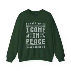 Funny Ugly Christmas Sweatshirts For Couples, Cute Matching Holiday Outfits, Plus 'I Come In Peace' Sweatshirt For Festive Style