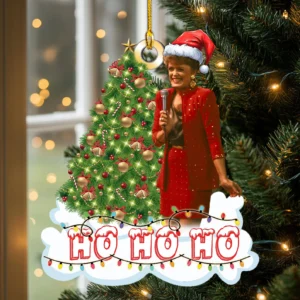Blanche Devereaux Ho Ho Ho Golden Girls Christmas Ornament, Christmas Tree Hanging Decor, Flat 2D Ornament Acrylic