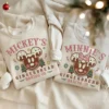 Embroidered Mickey Minnie GingerBread Christmas Sweatshirt, Disney Couple Holiday Sweater, Family Matching Disney Outfits