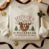 Embroidered Mickey Minnie GingerBread Christmas Sweatshirt, Disney Couple Holiday Sweater, Family Matching Disney Outfits