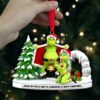 Funny Grinch Christmas Ornament, Personalized Couple Acrylic Ornament, Cute Green Monster Xmas Decoration, Holiday Tree Gift for Him Her