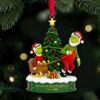 Personalized Grinch Christmas Ornament, Funny Green Monster Couple, Custom Holiday Tree Decoration, Christmas Ornament, Merry Grinchmas Gift
