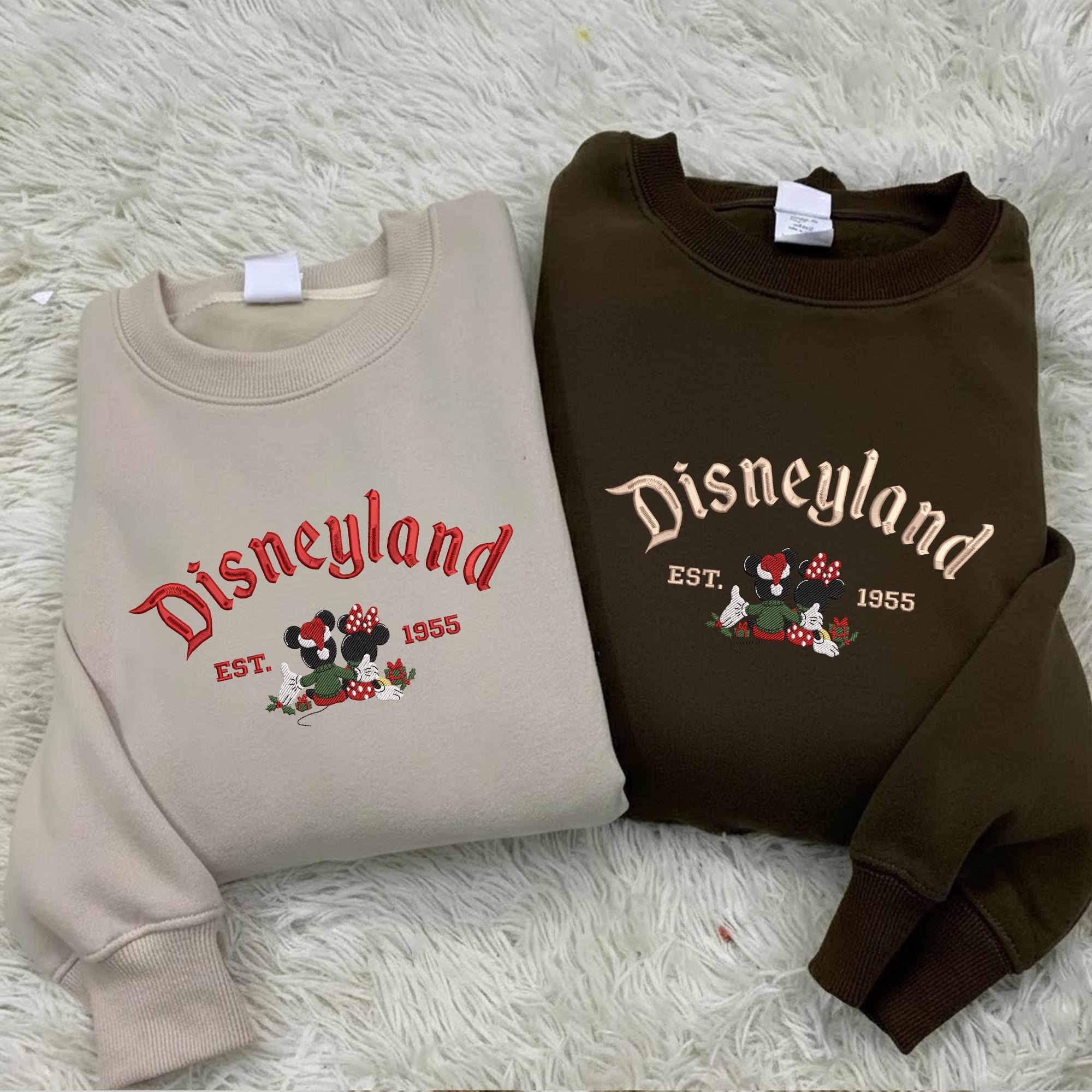 Retro Mouse Friends Embroidered Crewneck, Magical Land Embroidered Christmas Sweatshirt, Magic Kingdom Sweatshirts, Christmas Couple Shirt
