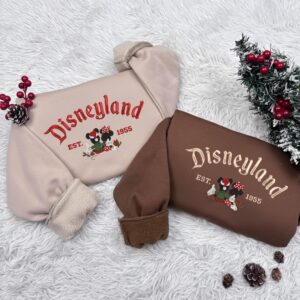 Retro Mouse Friends Embroidered Crewneck, Magical Land Embroidered Christmas Sweatshirt, Magic Kingdom Sweatshirts, Christmas Couple Shirt