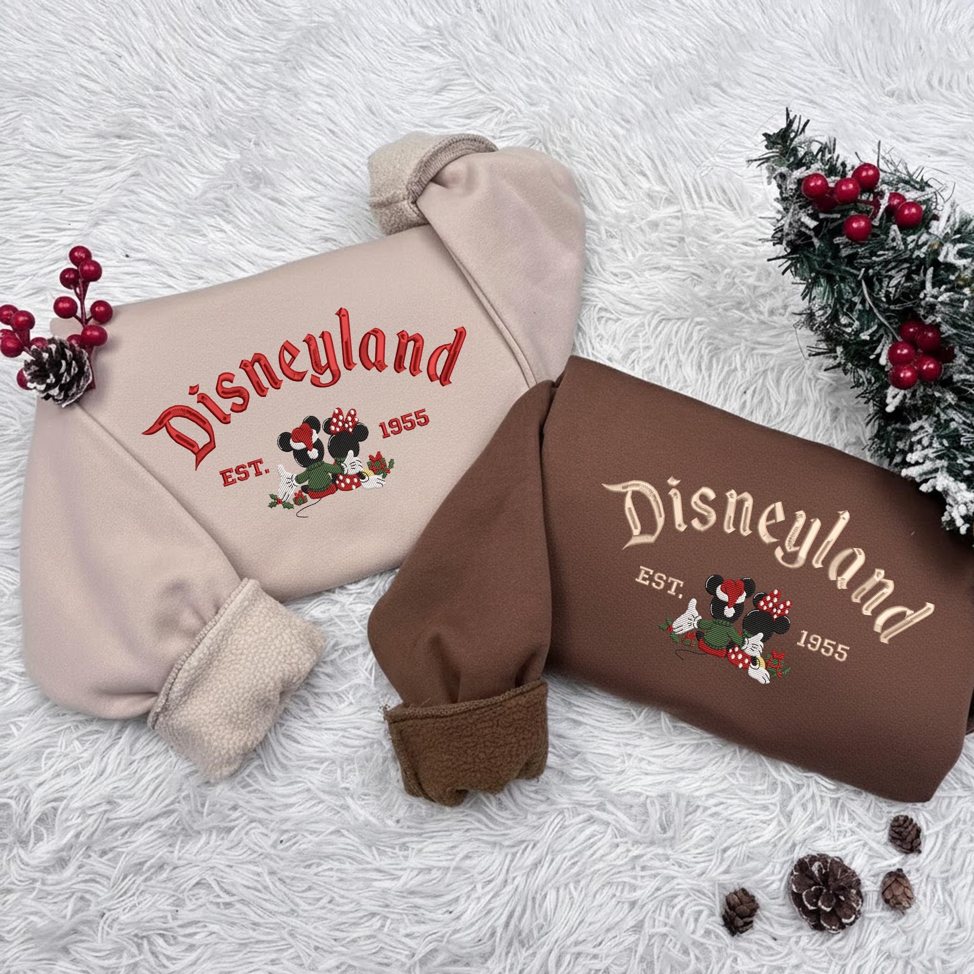Retro Mouse Friends Embroidered Crewneck, Magical Land Embroidered Christmas Sweatshirt, Magic Kingdom Sweatshirts, Christmas Couple Shirt