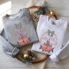 Embroidered Coquette Disney Castle Christmas Sweatshirt, Disneyland Holiday Bow Sweater, Disney Gingerbread Candy Cane Tee, Winter Park Top