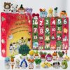 24 Days Countdown Christmas Box: 24Pcs Crochet Positive Vegetables/Fruits/Animal,Emotional Support Advent Calendar 2025,Funny Christmas Gift