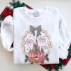 Embroidered Coquette Disney Castle Christmas Sweatshirt, Disneyland Holiday Bow Sweater, Disney Gingerbread Candy Cane Tee, Winter Park Top