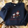 Embroidered Christmas Crew Sweatshirt, Peanuts Christmas Crewneck, Cute Snoopy Shirt, Cartoon Dog Embroidered Shirt, Christmas Dog Sweatshirt