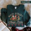 Embroidered Retro Mickey Minnie Main Street Sleigh Rides Sweatshirt, Disney Christmas Sweatshirt, Mickey Minnie Christmas Sweatshirt