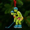 Funny Grinch Christmas Ornament, Personalized Couple Acrylic Ornament, Cute Green Monster Xmas Decoration, Holiday Tree Gift for Him Her
