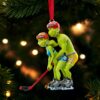 Funny Grinch Christmas Ornament, Personalized Couple Acrylic Ornament, Cute Green Monster Xmas Decoration, Holiday Tree Gift for Him Her