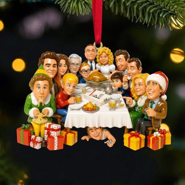 Christmas Dinner Party Acrylic Ornament - Personalized Christmas Gifts, Personalized Family Christmas Ornament