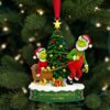 Personalized Grinch Christmas Ornament, Funny Green Monster Couple, Custom Holiday Tree Decoration, Christmas Ornament, Merry Grinchmas Gift