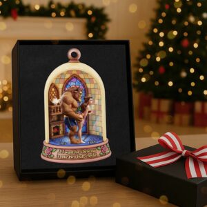 Belle and Beast Mischievous Christmas Ornament, Beauty and the Beast Funny Ornament, Romantic Disney Couple Holiday Decoration Keepsake