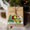 Funny Grinch Christmas Ornament, Personalized Couple Acrylic Ornament, Cute Green Monster Xmas Decoration, Holiday Tree Gift for Him Her