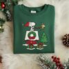 Cute Dog Christmas Embroidered Sweatshirt, Cozy Holiday Sweatshirt, Cartoon Winter Shirt, Gift for Her, Festive Tree Embroidery