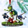 Personalized Grinch Football Ornament, Custom Team Gift