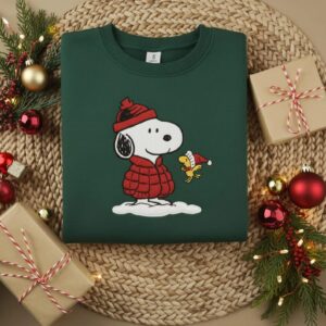 Dog Embroidered Christmas Sweatshirt, Holiday Winter Sweatshirt, Cozy Pet Lover Outfit, Festive Family Gift