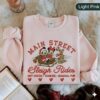 Embroidered Retro Mickey Minnie Main Street Sleigh Rides Sweatshirt, Disney Christmas Sweatshirt, Mickey Minnie Christmas Sweatshirt