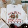 Embroidered Retro Mickey Minnie Main Street Sleigh Rides Sweatshirt, Disney Christmas Sweatshirt, Mickey Minnie Christmas Sweatshirt