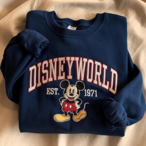 Disney World Embroidered Sweatshirt, Mickey Mouse EST 1971 Sweater, Vintage Disney Tee, Disney Trip Shirt, Walt Disney World Shirt