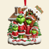 Grch Green Monster Family - Personalized Acrylic Ornament - Christmas Gifts For Family