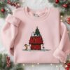 Christmas Snoopy Embroidery Sweatshirt, Peanuts Christmas Crewneck, Christmas Crew Shirt, Cute Snoopy Sweatshirt, Cartoon Snoopy Embroidered Shirt