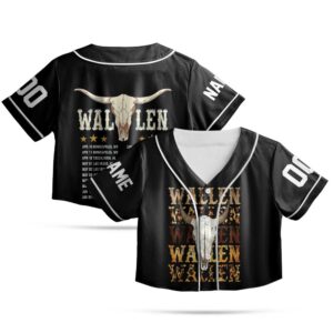 Custom Morgan Wallen Still The Problem Tour 2026 Croptop Baseball Jersey, Morgan Wallen Country Music Croptop Baseball Jersey