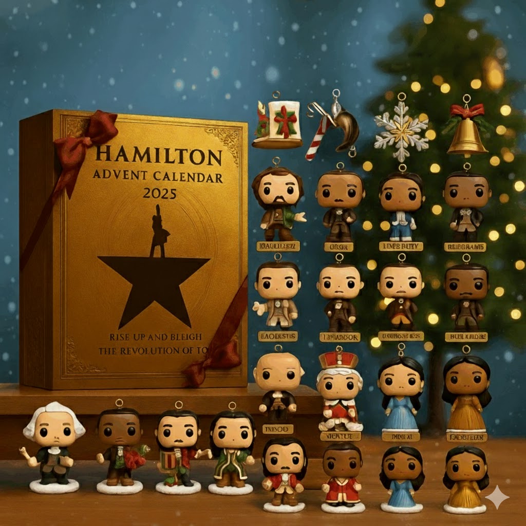 Hamilton Advent Calendar 2025, 24-Day Christmas Countdown, Musical Collectible Ornaments, Broadway Gift for Fans & Holiday Decor