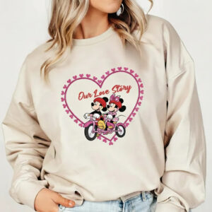 Coquette Bow Disney Mickey Minnie Valentine Sweatshirt, Disneyland Sweethearts Nite Top