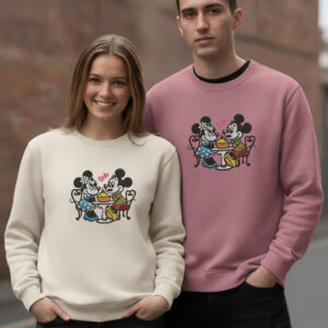 Disney Couples Valentine Embroidered Sweatshirt, Hoodie