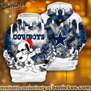 All Team NFC Dallas Cowboys x Snoopy Christmas Hoodie Limited Edition-3D Unisex Hoodie