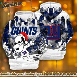 All Team NFC New York Giants x Snoopy Christmas Hoodie Limited Edition-3D Unisex Hoodie