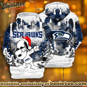 All Team NFC Seattle Seahawks x Snoopy Christmas Hoodie Limited Edition-3D Unisex Hoodie