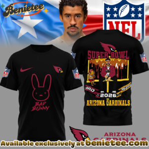 Arizona Cardinals Premium NFL Bad Bunny Super Bowl 3D Shirt