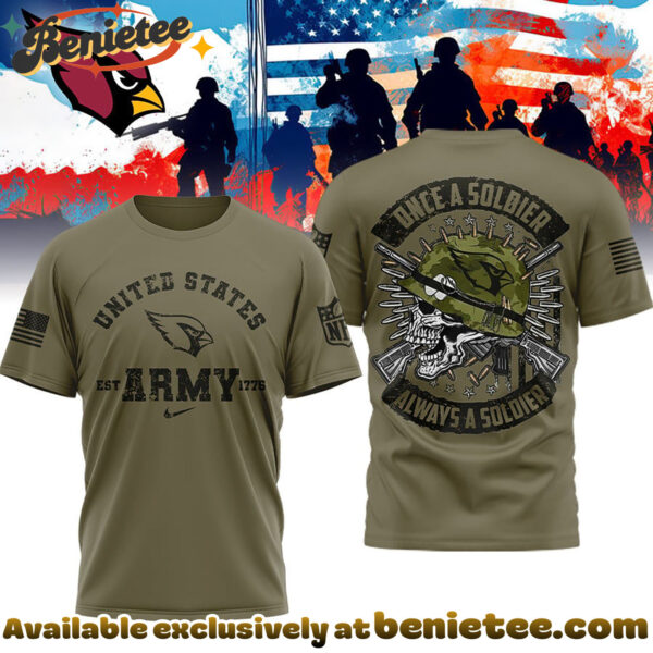 Arizona Cardinals Premium NFL Once A Soldier Always A Soldier 3D Shirt, Hoodie, Sweatshirt