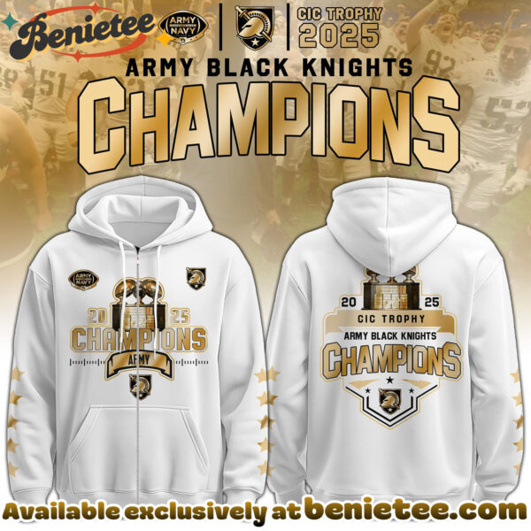Army Black Knights Special CIC trophy Champions 2025 Zip Hoodie, Sweatshirt, Tshirt - Ver 2
