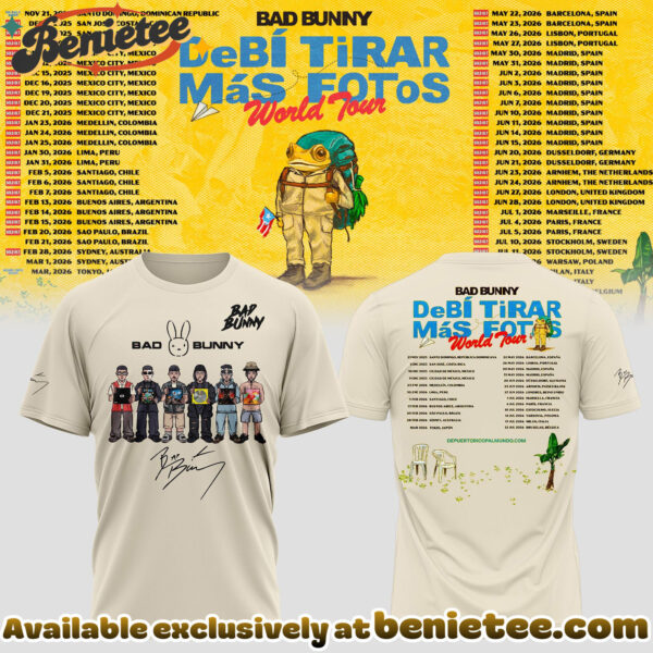 Bad Bunny - Debi Tirar Mas Fotos World Tour Tshirt, Sweatshirt, Hoodie - Ver 5