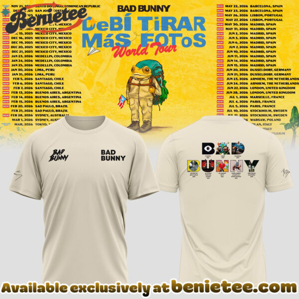 Bad Bunny - Debi Tirar Mas Fotos World Tour Tshirt, Sweatshirt, Hoodie - Ver 4