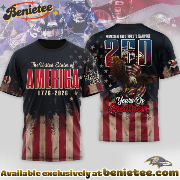 Baltimore Ravens Premium NFL 250th Anniversary Of America 3D Shirt, Hoodie, Sweatshirt