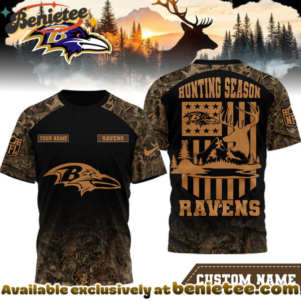 Baltimore Ravens Premium NFL Hunting Season 3D Shirt
