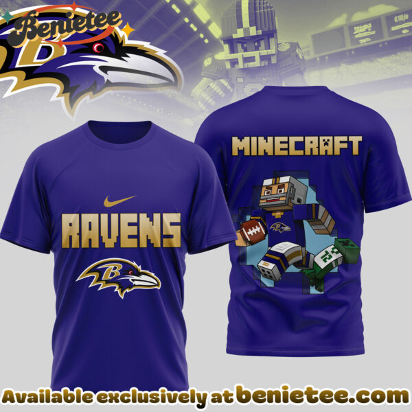 Baltimore Ravens Premium NFL Minecraft 3D Shirt