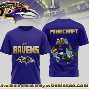 Baltimore Ravens Premium NFL Minecraft 3D Shirt