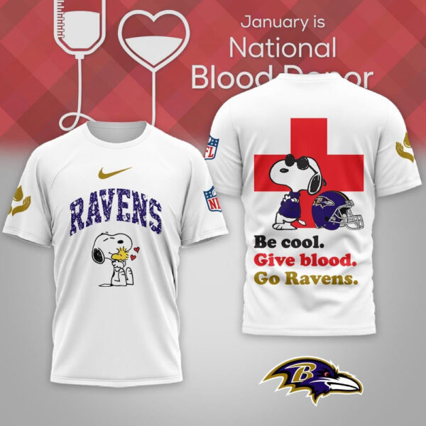 Baltimore Ravens Premium NFL Snoopy Blood Donor Awareness Month Tshirt, Sweatshirt, Hoodie