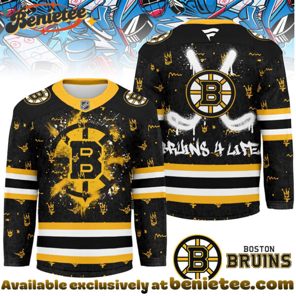 Boston Bruins Premium NHL Graffiti My Team 4 Life Hockey Jersey