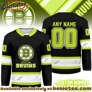 Boston Bruins Premium NHL Hi-Vis Hockey Spirit Custom Name and Number Jersey
