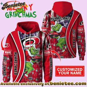 Carolina Hurricanes x The Grinch Christmas Hockey Hoodie Limited Edition-3D Unisex Hoodie