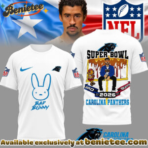 Carolina Panthers Premium NFL Bad Bunny Super Bowl 3D Shirt